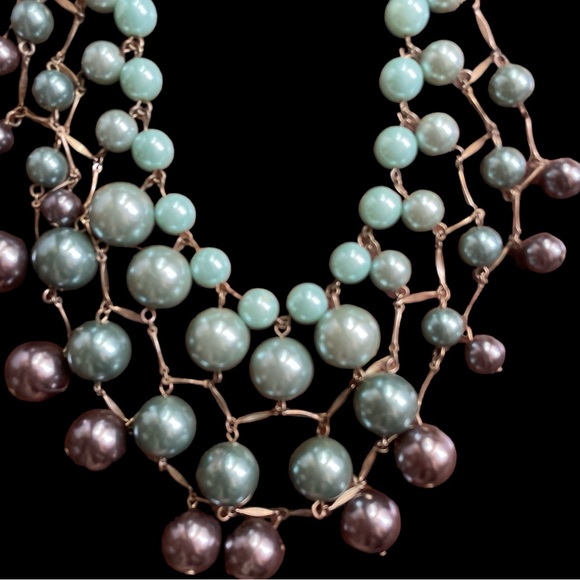 Kate Spade ♠️ Vintage Statement Necklace Mint Green - Picture 2 of 5